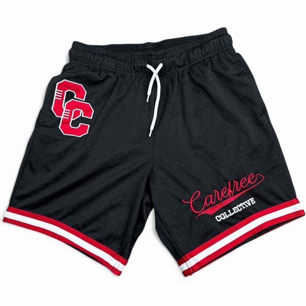 Rue 21 Carefree Collective‎ Basketball Shorts Mens Size Medium Black Red